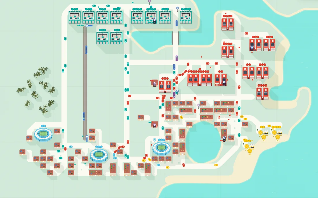 Rio map, a bay between beach and hills