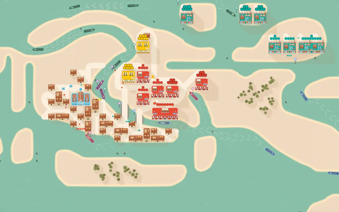 Venice map, islands and canals